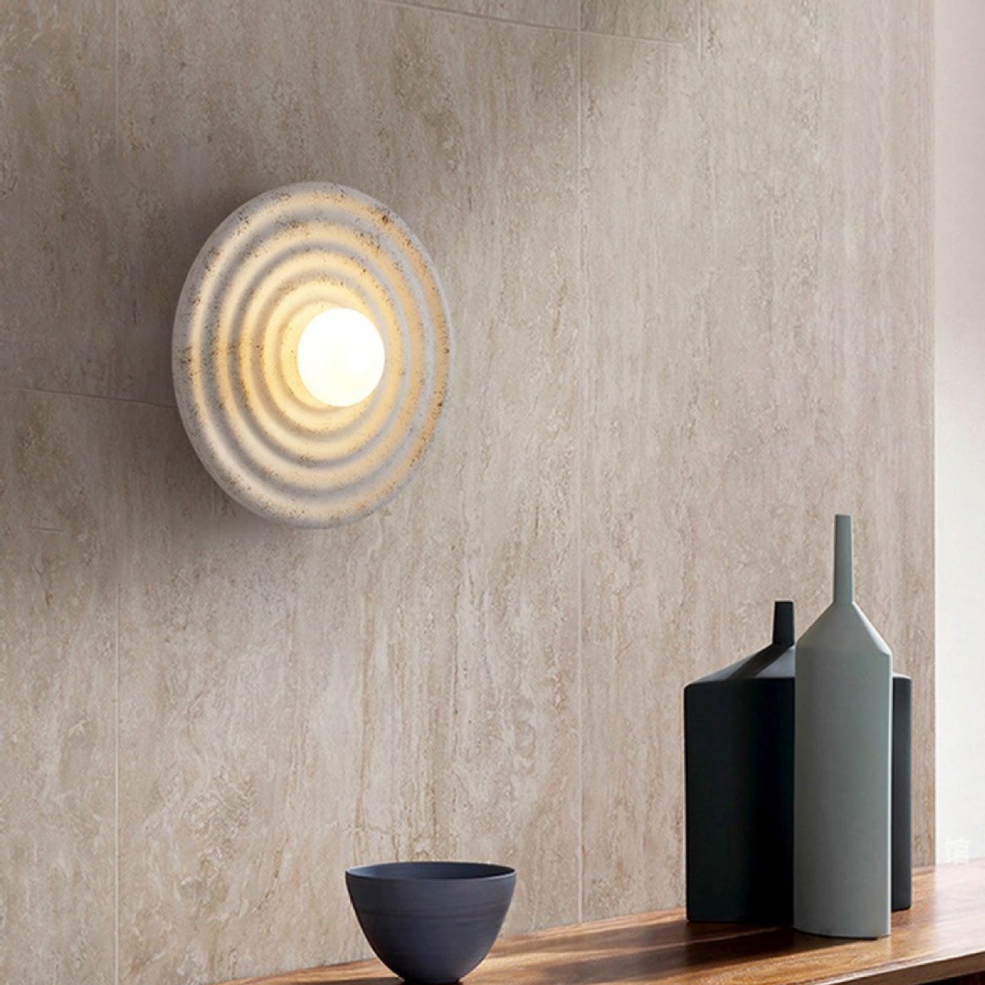 Round Ripple Resin Glass Wall Lamp