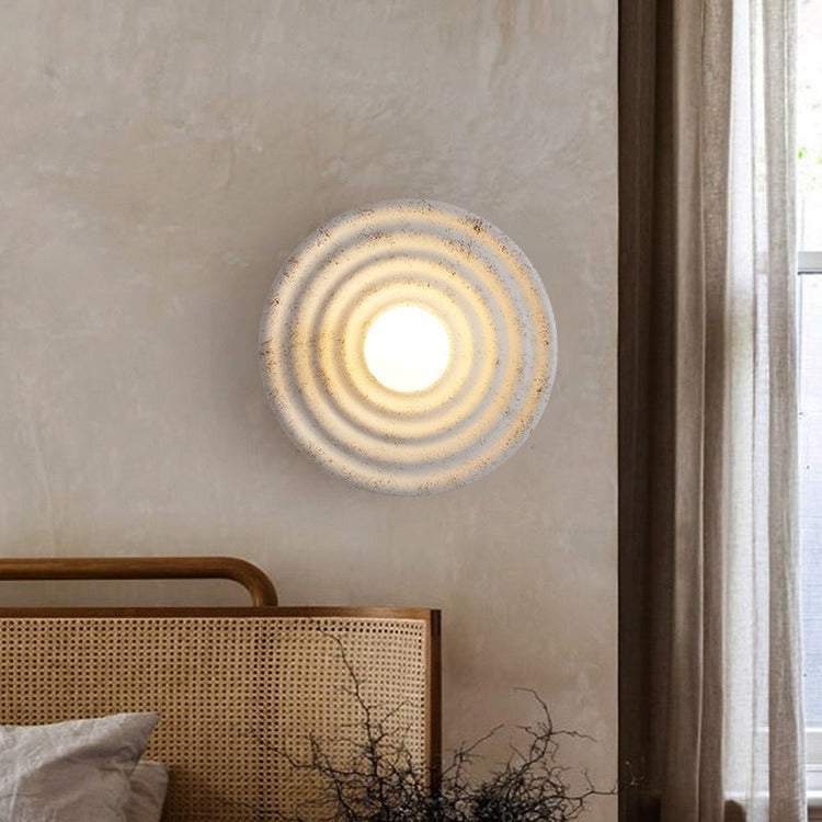 Round Ripple Resin Glass Wall Lamp