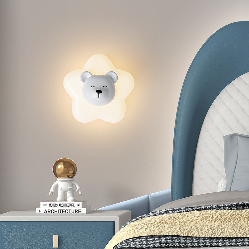 Cartoon Animal Rabbit Bear Wall Lamp