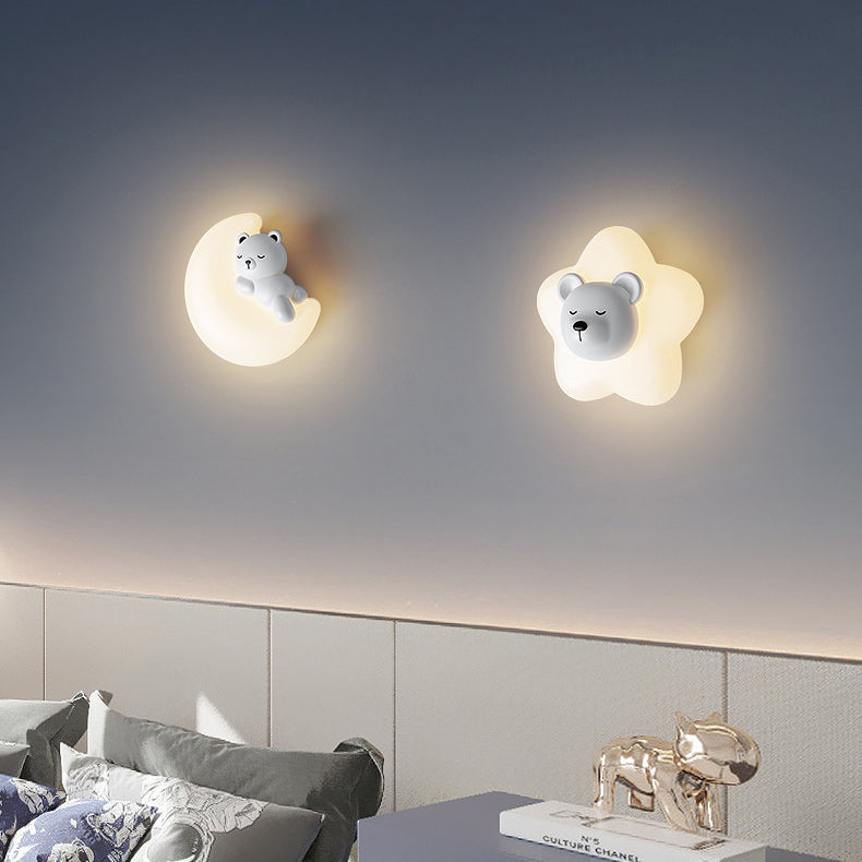 Cartoon Animal Rabbit Bear Wall Lamp