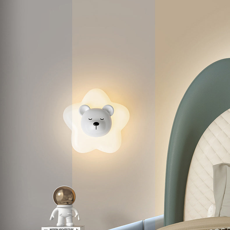 Cartoon Animal Rabbit Bear Wall Lamp