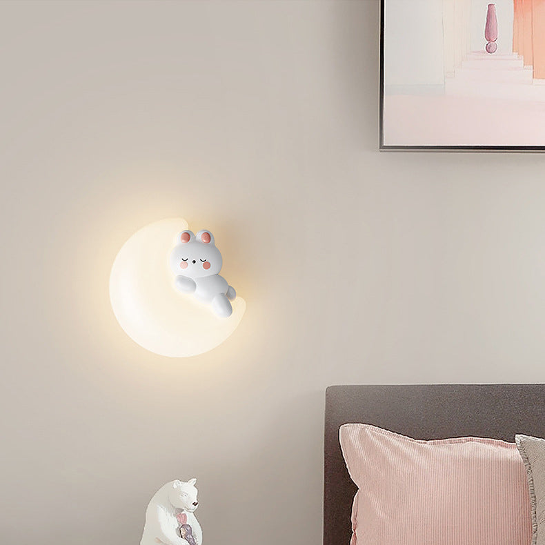 Cartoon Animal Rabbit Bear Wall Lamp