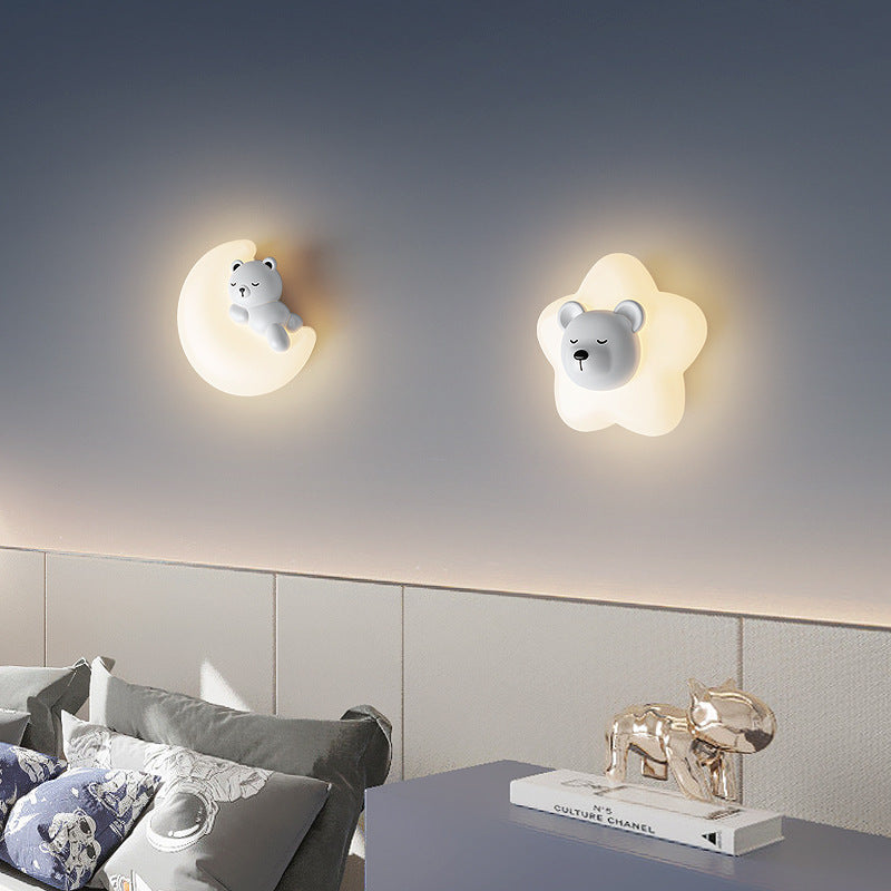 Cartoon Animal Rabbit Bear Wall Lamp
