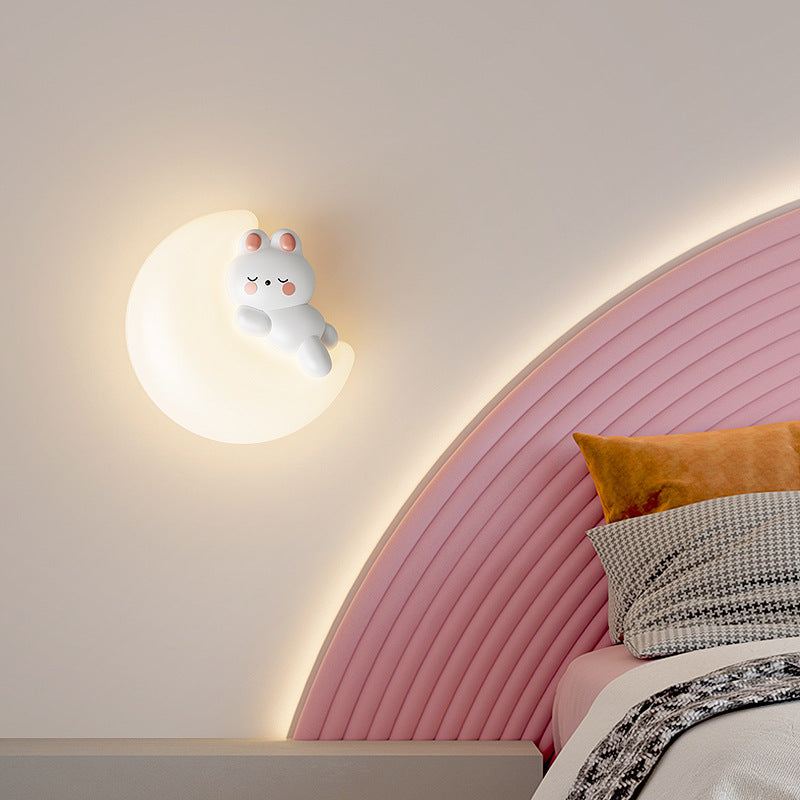 Cartoon Animal Rabbit Bear Wall Lamp