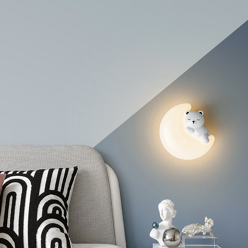 Cartoon Animal Rabbit Bear Wall Lamp