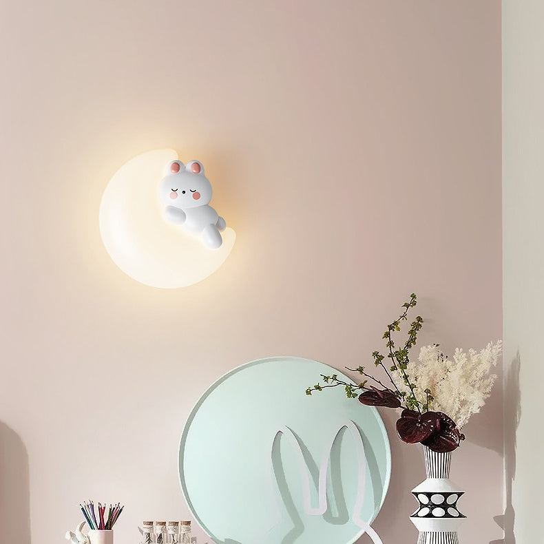 Cartoon Animal Rabbit Bear Wall Lamp