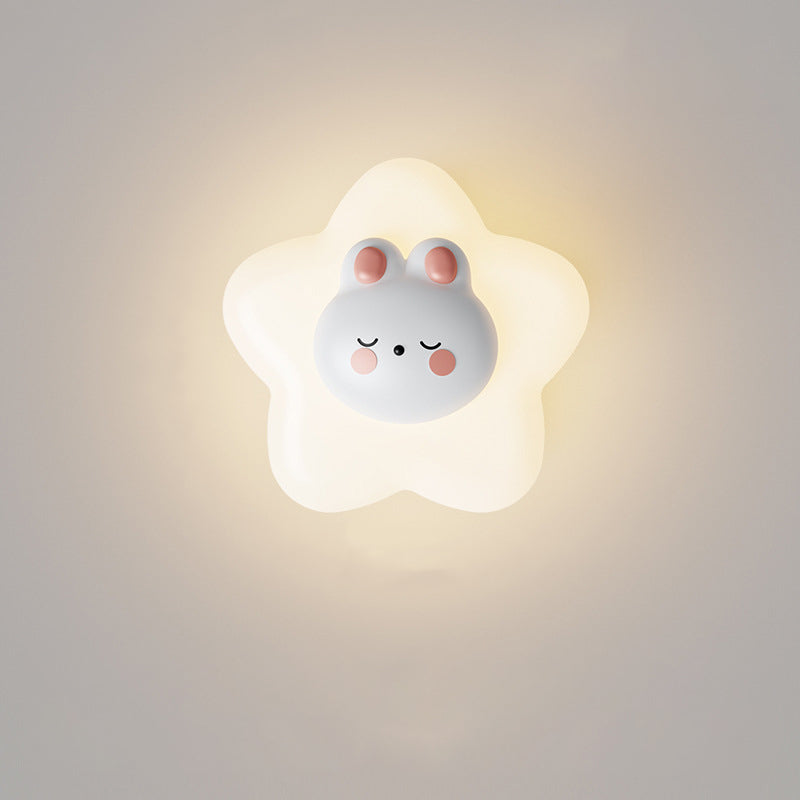 Cartoon Animal Rabbit Bear Wall Lamp