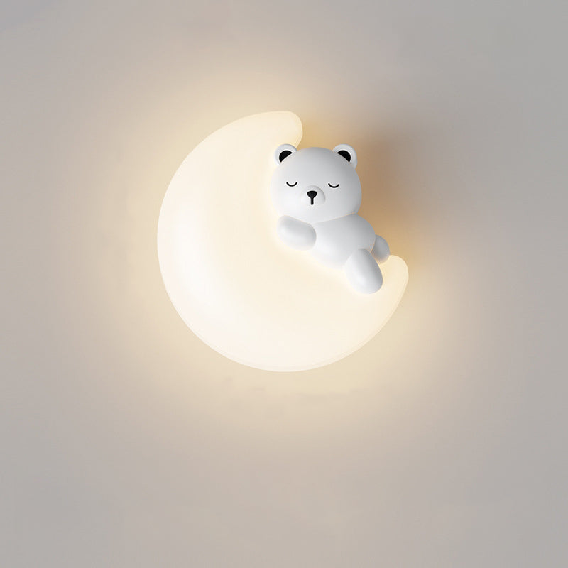 Cartoon Animal Rabbit Bear Wall Lamp