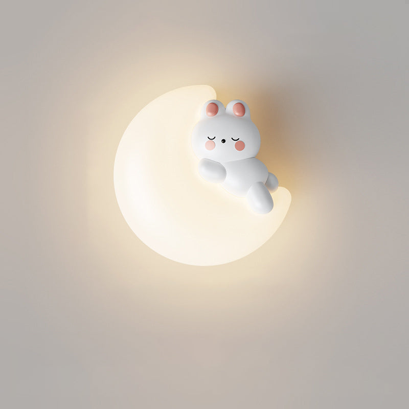 Cartoon Animal Rabbit Bear Wall Lamp