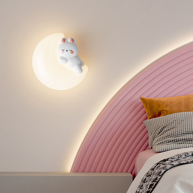 Cartoon Animal Rabbit Bear Wall Lamp