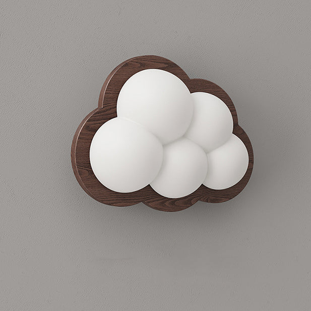 Cloud Wood PE Bedroom Wall Lamp