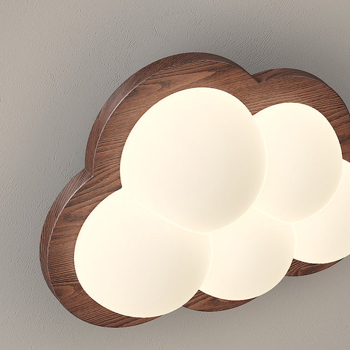 Cloud Wood PE Bedroom Wall Lamp