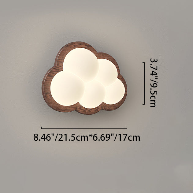 Cloud Wood PE Bedroom Wall Lamp