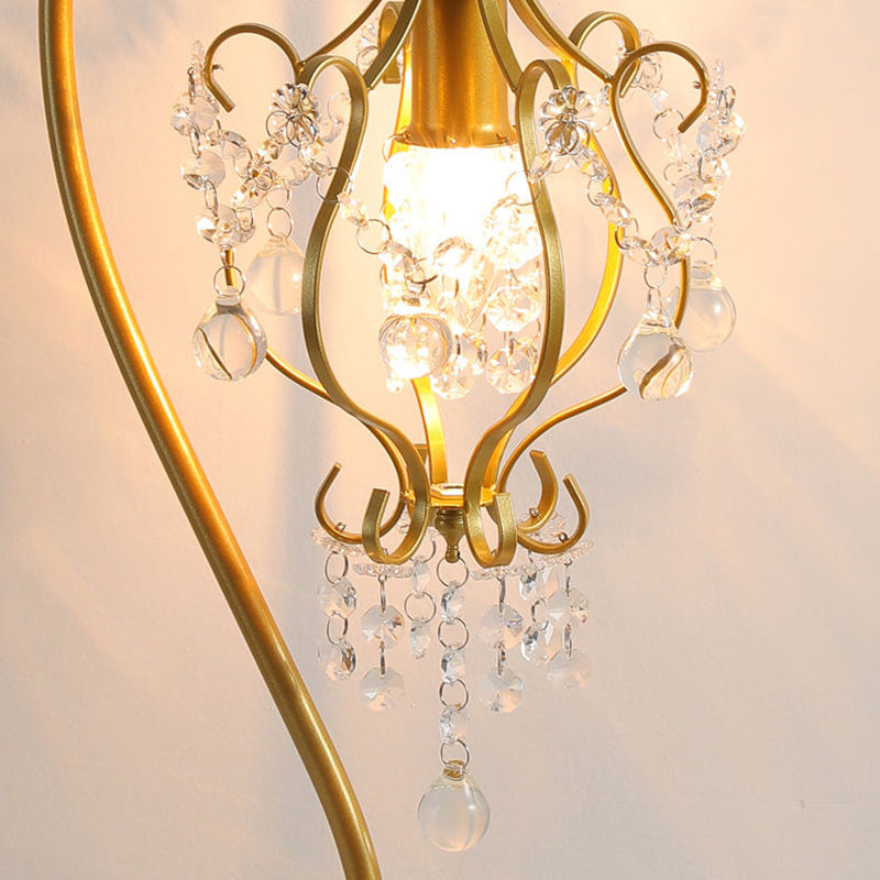 Beaded Crystal Bent Iron Table Lamp