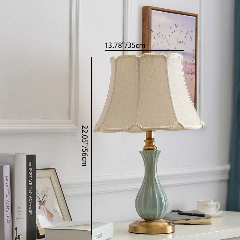 Frustum Cone Drum Fabric Table Lamp