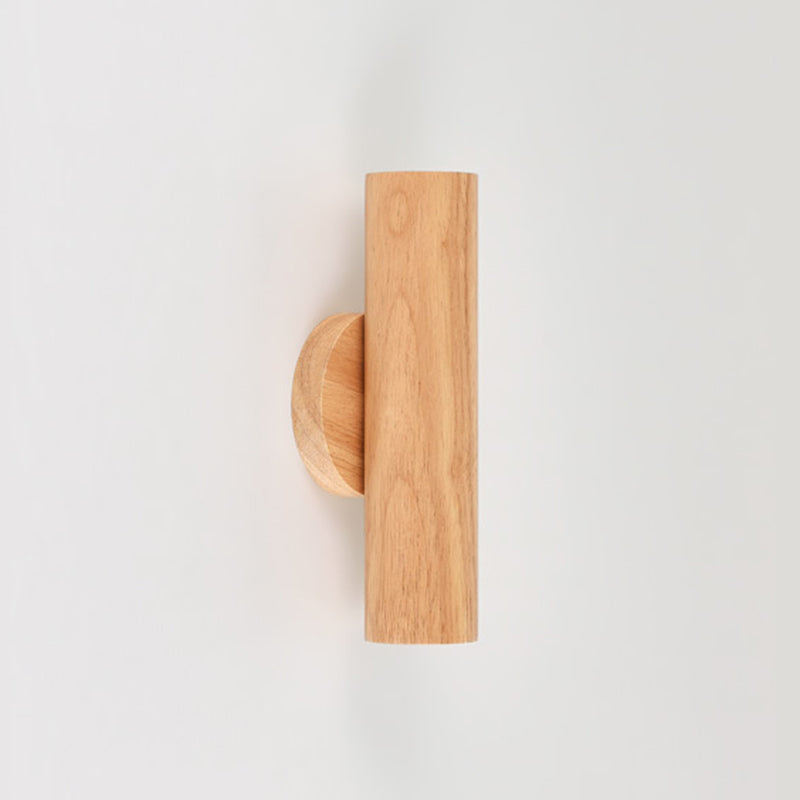 Rotatable Cylindrical Wood Living Wall Lamp