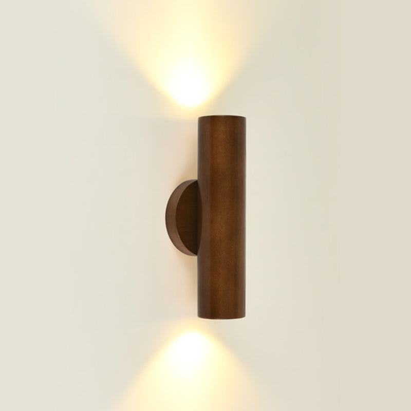 Rotatable Cylindrical Wood Living Wall Lamp