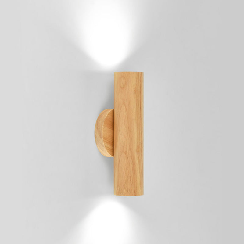 Rotatable Cylindrical Wood Living Wall Lamp
