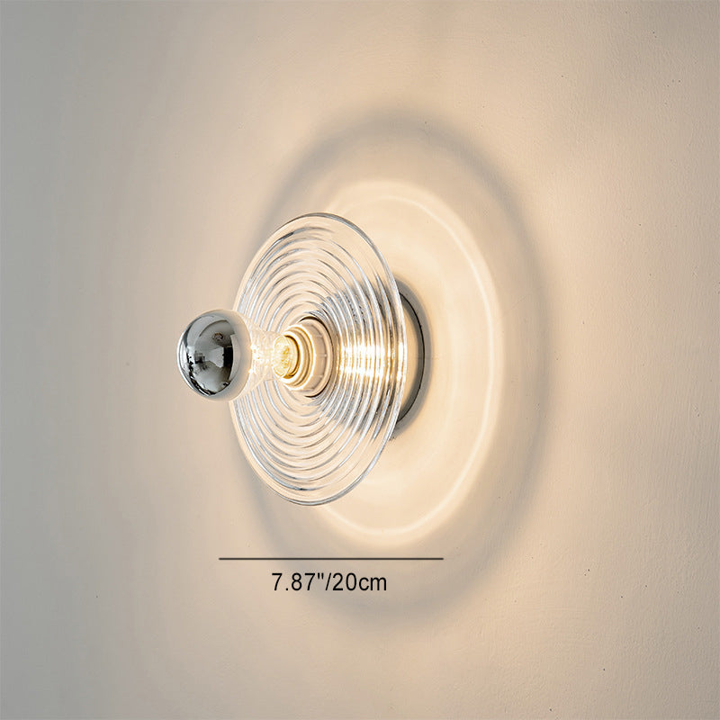Colored Glass Stripes Round Wall Lamp