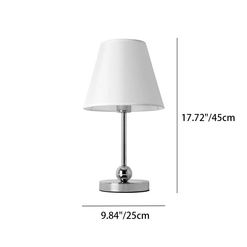 Fabric Drum Shape Metal Table Lamp