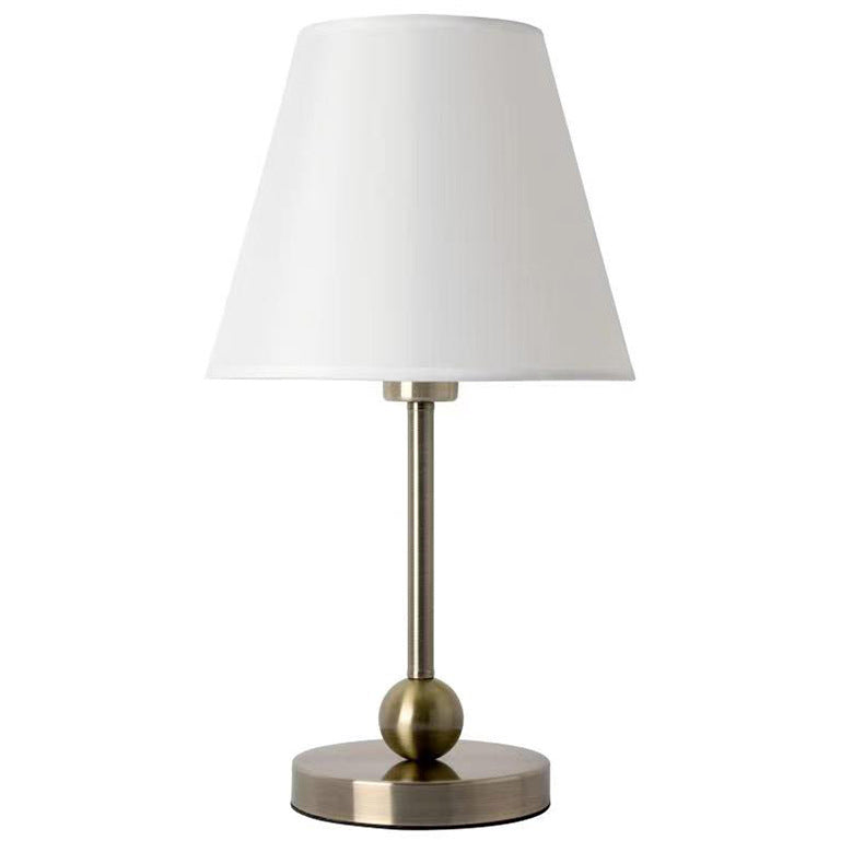 Fabric Drum Shape Metal Table Lamp