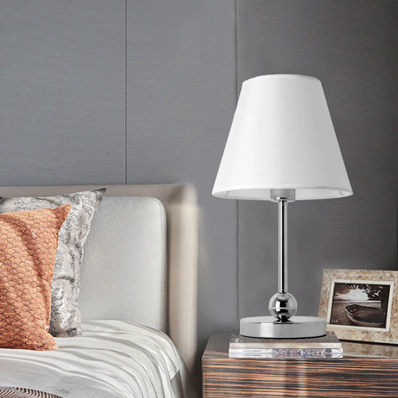 Fabric Drum Shape Metal Table Lamp