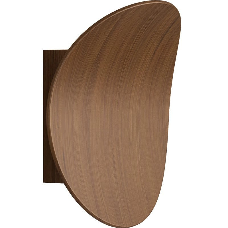 Wood Grain Curved Round Wall Lamp