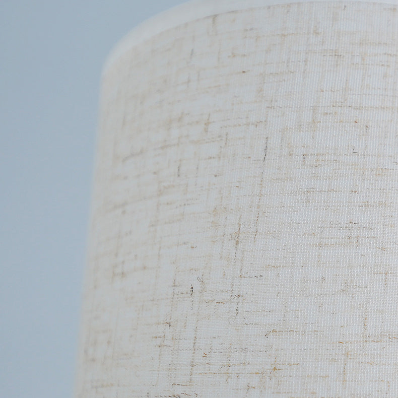 Cylinder Fabric Wood Bead Table Lamp