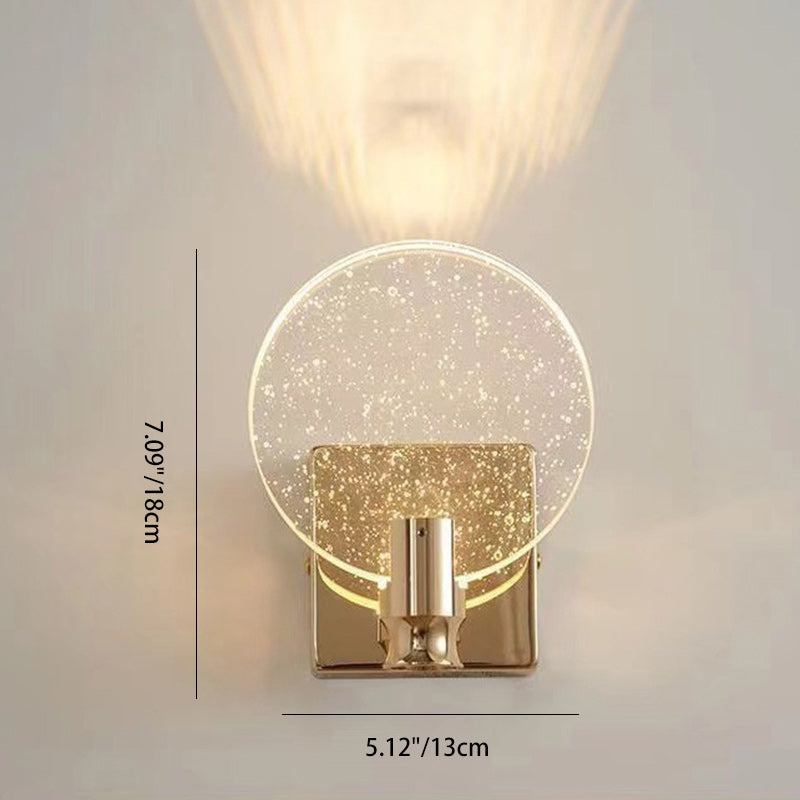 Round Bubble Hardware Crystal Wall Lamp
