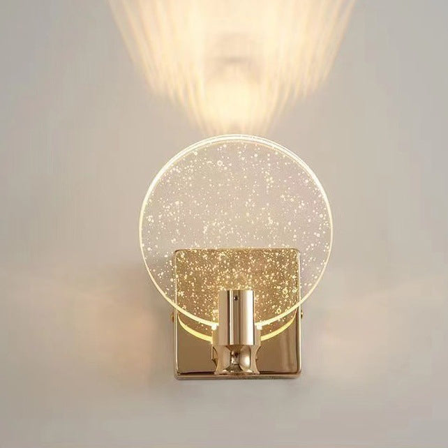 Round Bubble Hardware Crystal Wall Lamp
