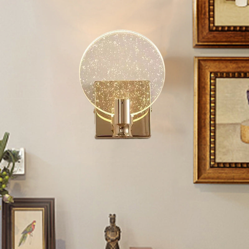 Round Bubble Hardware Crystal Wall Lamp
