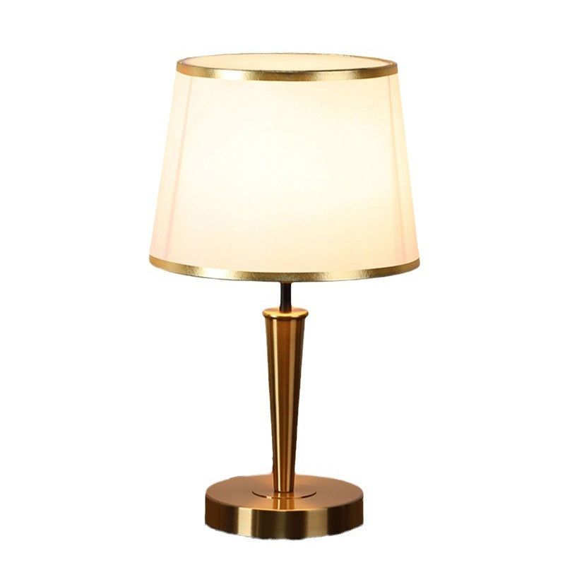 Drum Iron Fabric Linen Table Lamp