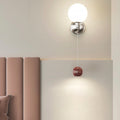 Iron Glass Globe Bedroom Wall Lamp
