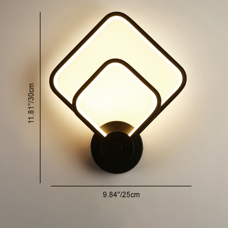 Double Round Square Shape Wall Lamp