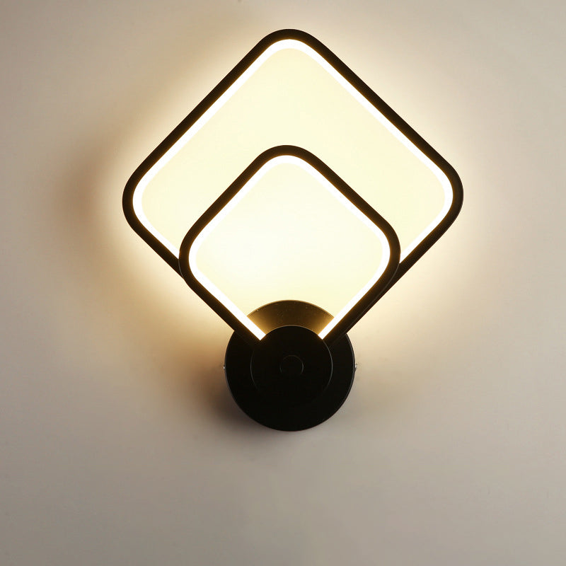 Double Round Square Shape Wall Lamp