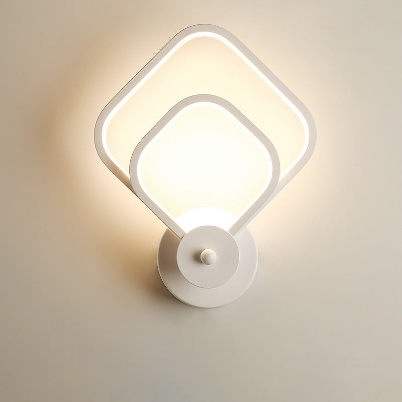 Double Round Square Shape Wall Lamp