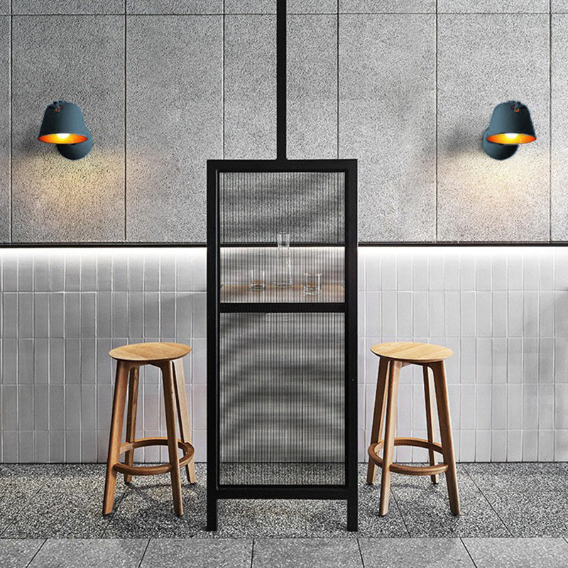 Round Bowl Iron Frame Wall Lamp