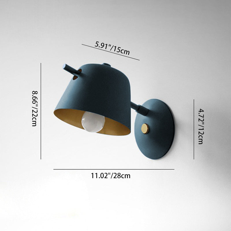 Round Bowl Iron Frame Wall Lamp