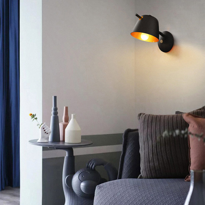 Round Bowl Iron Frame Wall Lamp