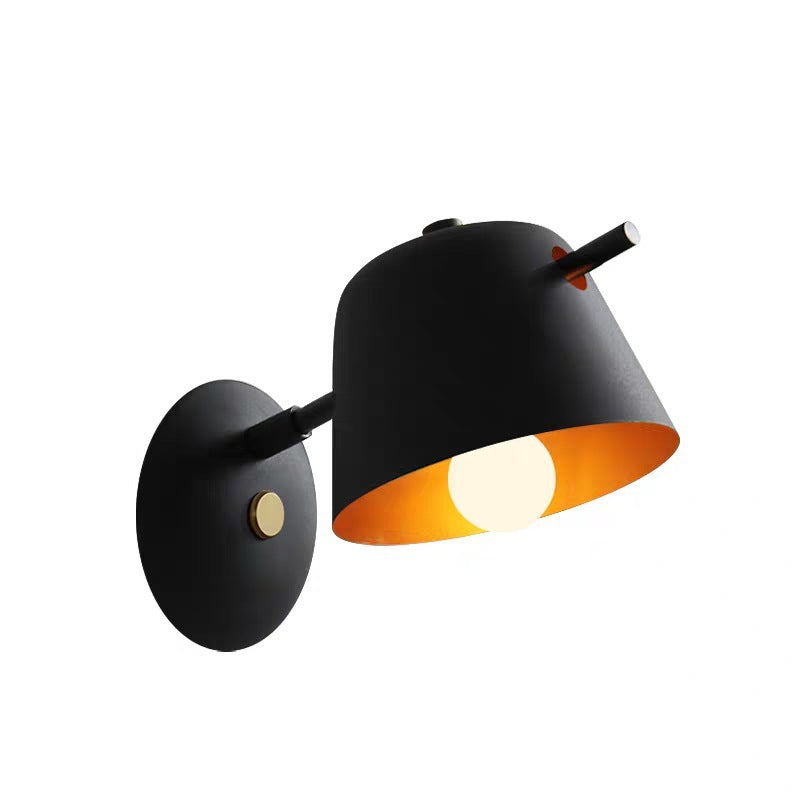 Round Bowl Iron Frame Wall Lamp