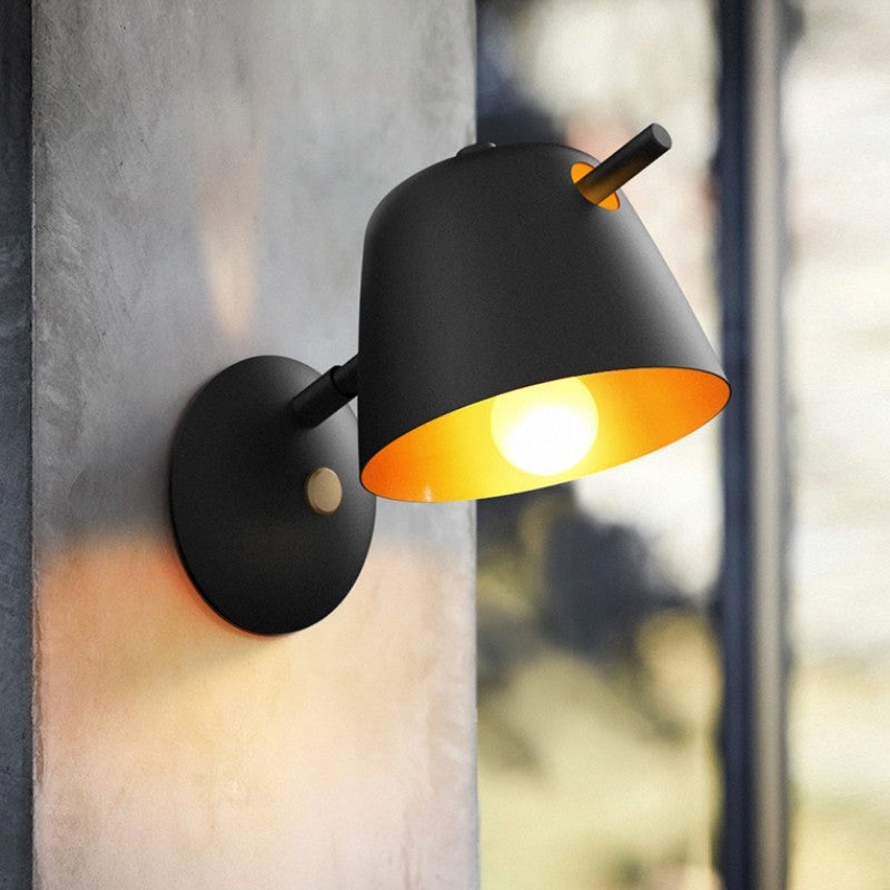 Round Bowl Iron Frame Wall Lamp