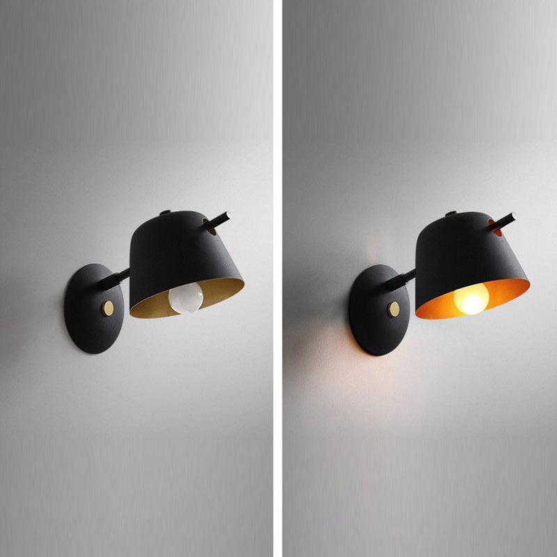 Round Bowl Iron Frame Wall Lamp