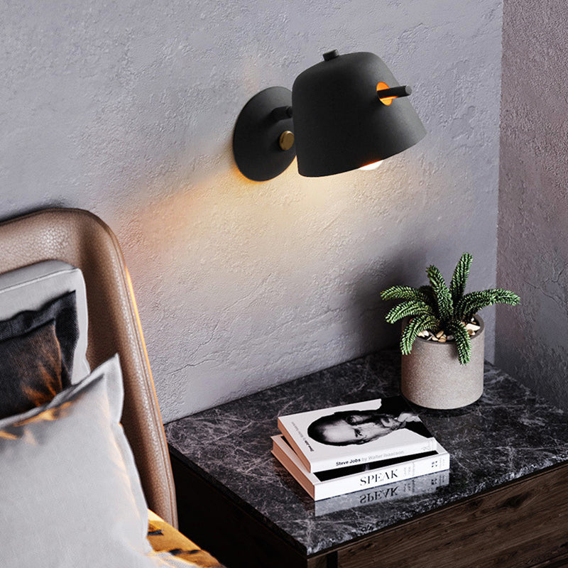 Round Bowl Iron Frame Wall Lamp