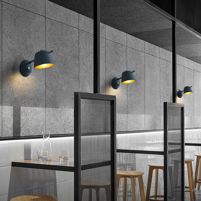 Round Bowl Iron Frame Wall Lamp