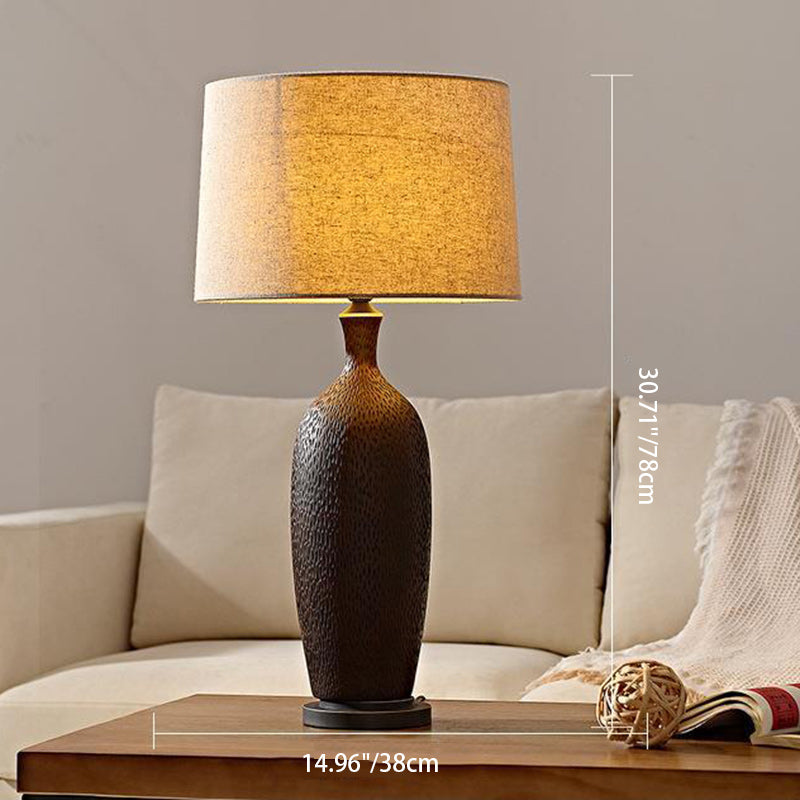 Oval Bottle Cylinder Ceramic Table Lamp