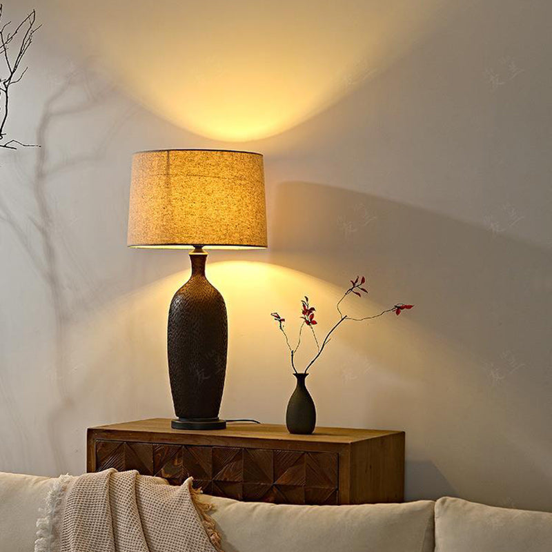 Oval Bottle Cylinder Ceramic Table Lamp