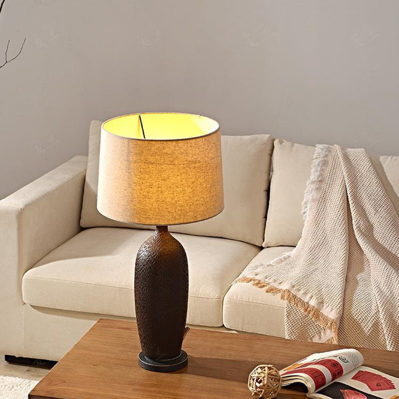 Oval Bottle Cylinder Ceramic Table Lamp