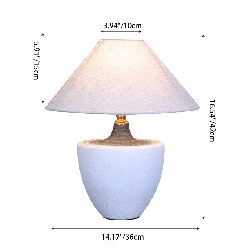 Oval Cylinder Round Jar-like Table Lamp