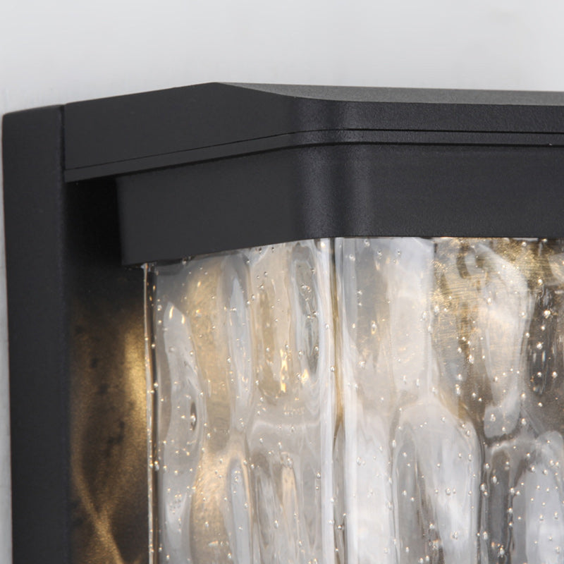 Rectangular Stone Textured Bubble Outdoor Light