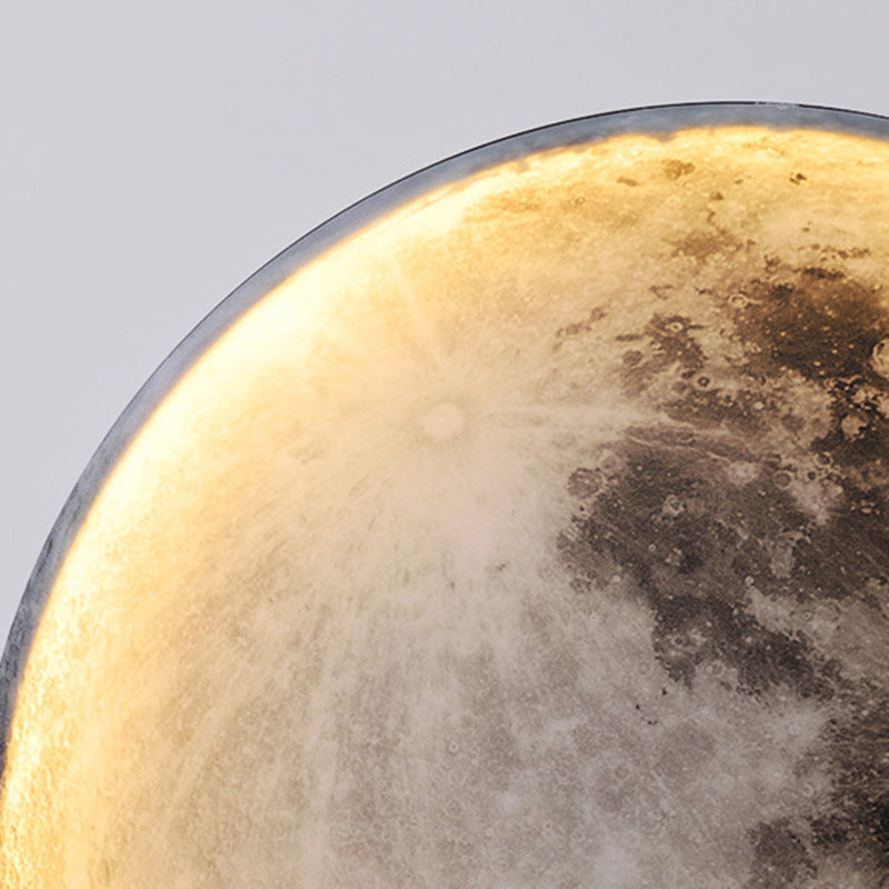 Round Moon Iron Acrylic Wall Lamp